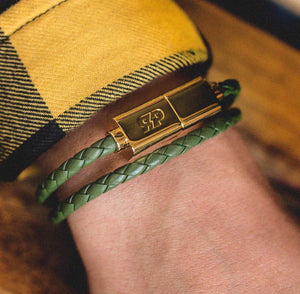 Army Green & Gold Charging Cable Bracelet