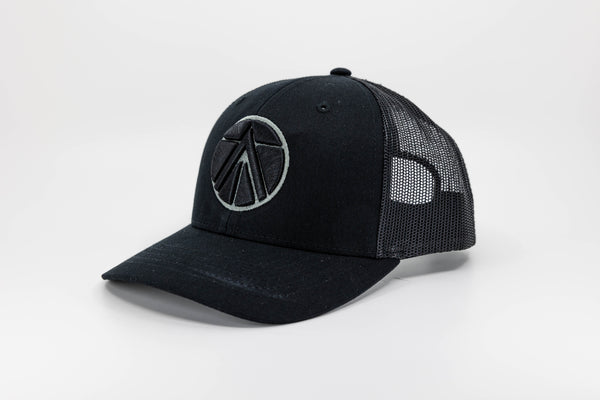 Youth Black Curved Trucker