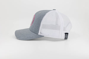 Grey/Pink Curved Trucker
