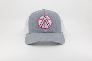 Grey/Pink Curved Trucker